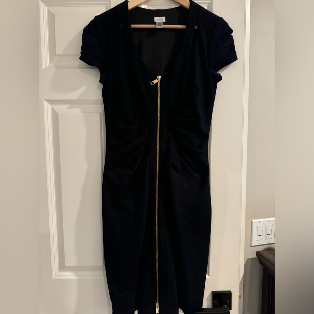Cache Size 6 Black Midi Dress - image 1